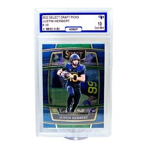 Justin Herbert Panini Blue Concourse Select Draft Picks 2022 GEM MINT 10